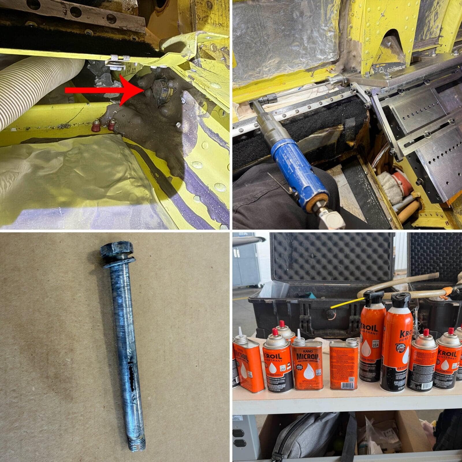 Phase 14 inspection task 53-10-09-251 on a Citation 560 Frozen Wing Bolt Removal